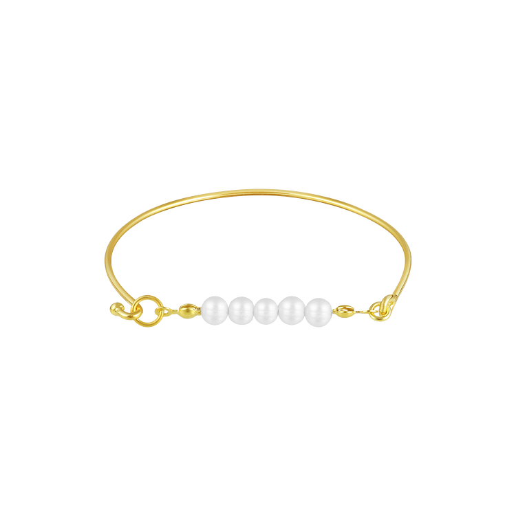 Classic Silver Delicate Pearl Charm Bracelet