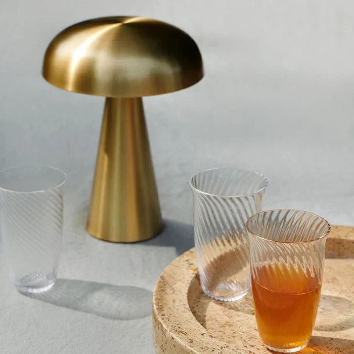 Mushroom Shaped Iron Acrylic Dimmable Cordless Table Lamp