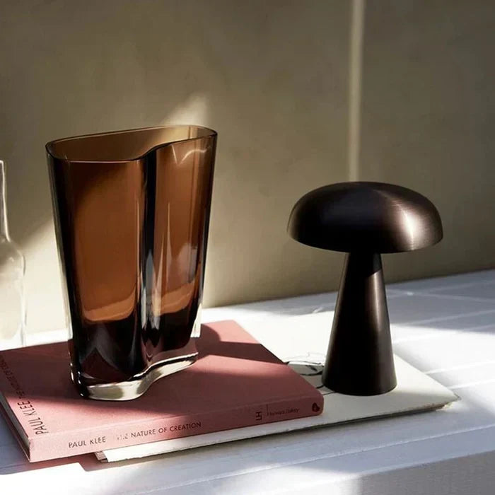 Mushroom Shaped Iron Acrylic Dimmable Cordless Table Lamp