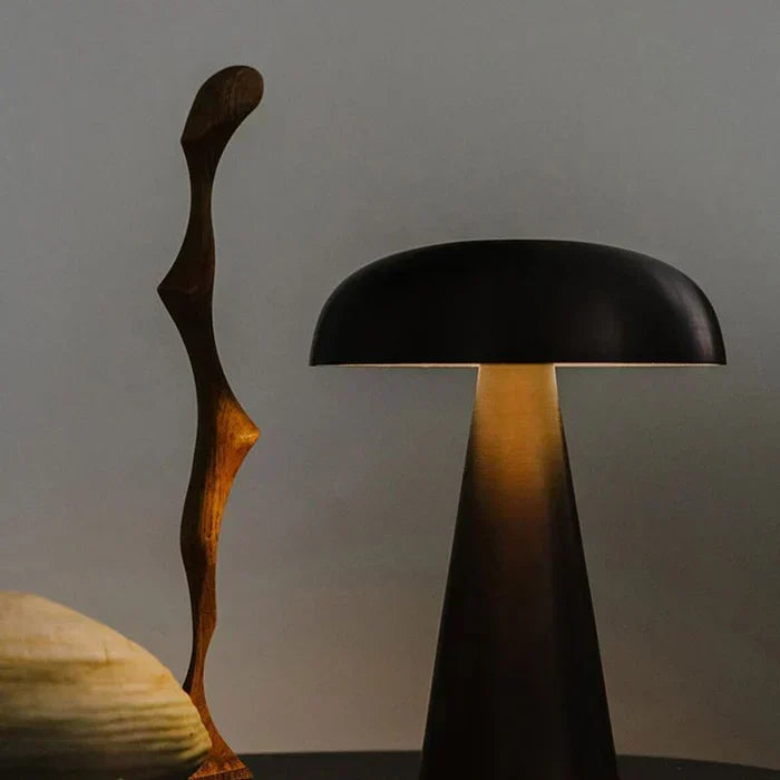 Mushroom Shaped Iron Acrylic Dimmable Cordless Table Lamp