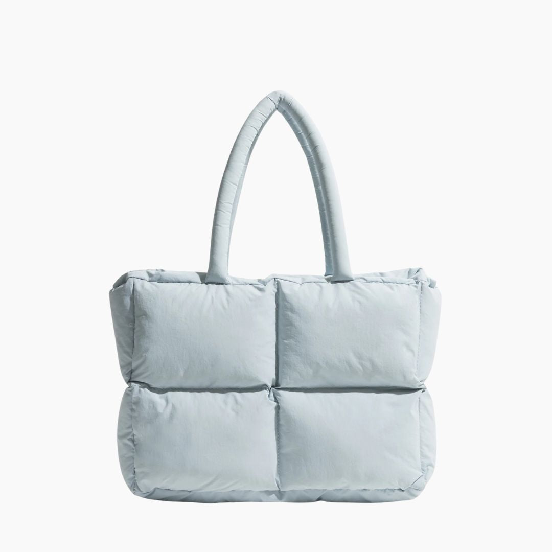 Quilted Puffer Nylon Spacious Laptop Compartment Shoulder Bag