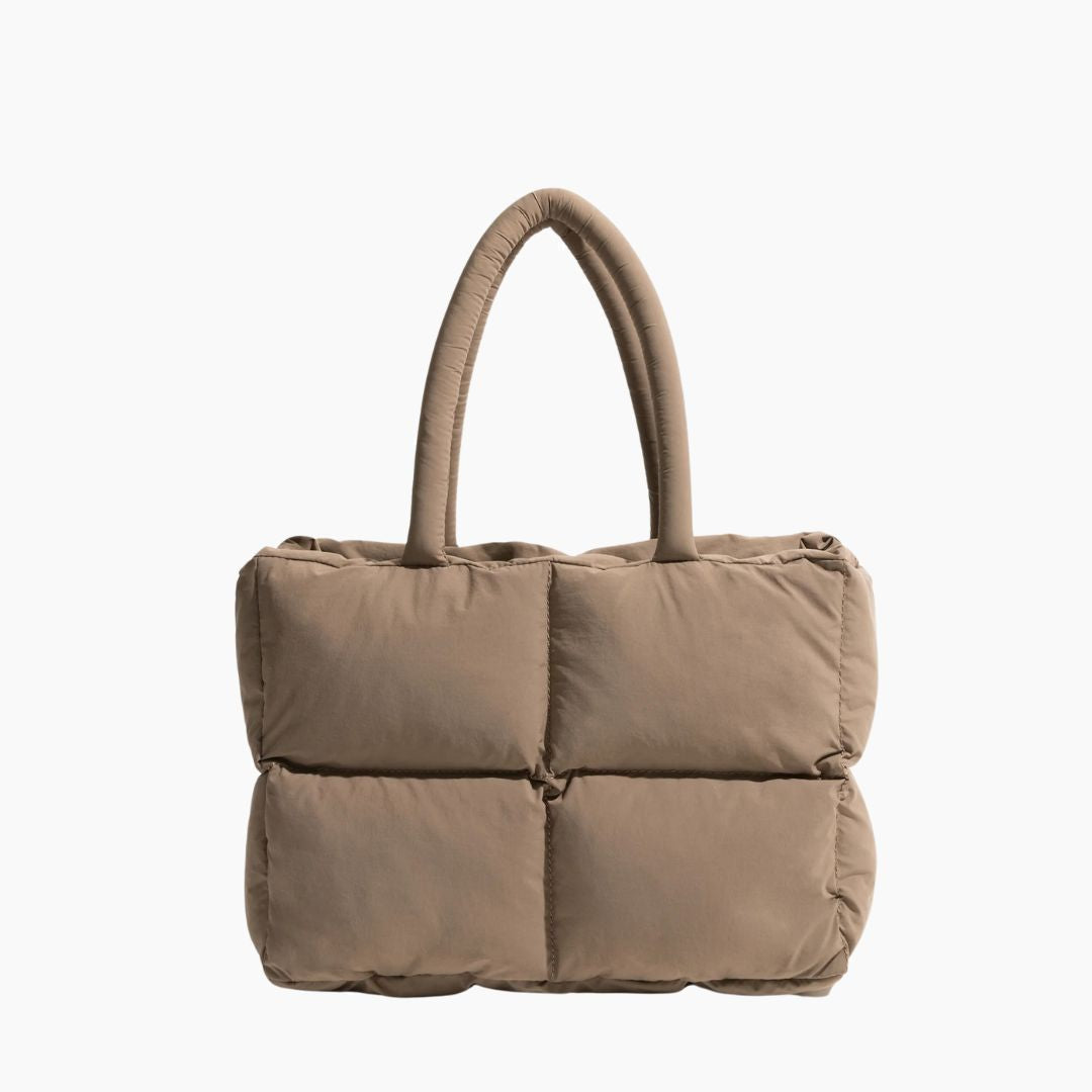 Quilted Puffer Nylon Spacious Laptop Compartment Shoulder Bag