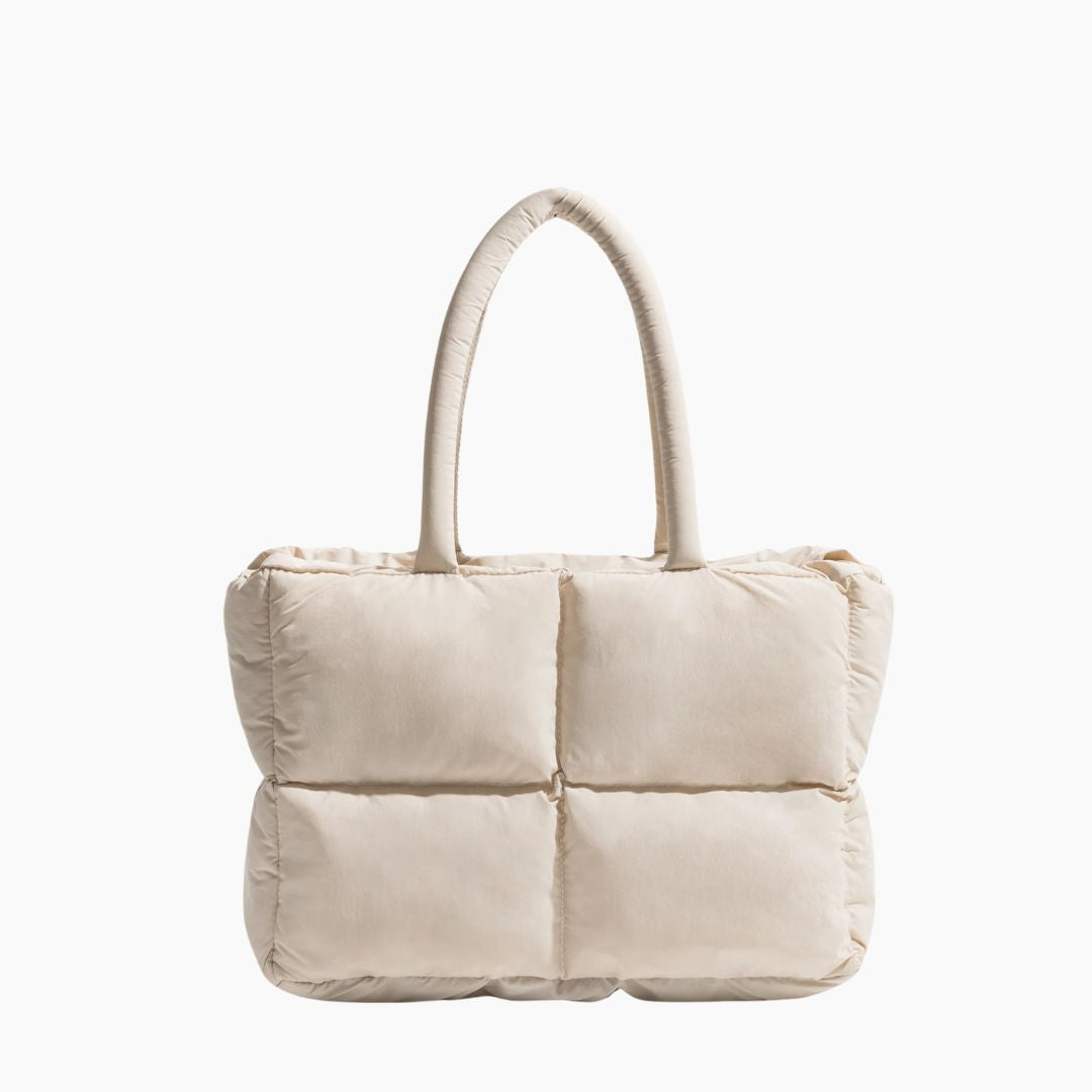 Quilted Puffer Nylon Spacious Laptop Compartment Shoulder Bag