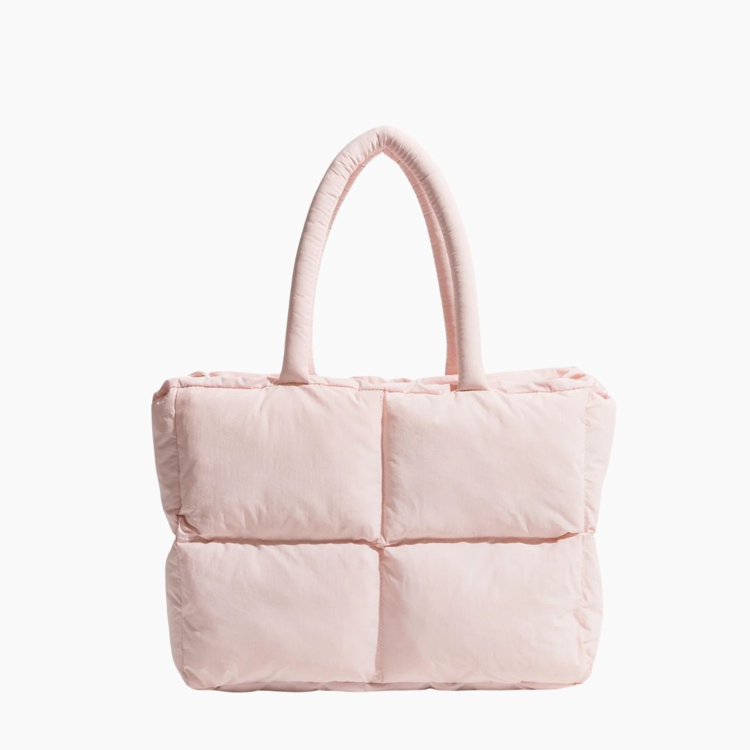 Quilted Puffer Nylon Spacious Laptop Compartment Shoulder Bag