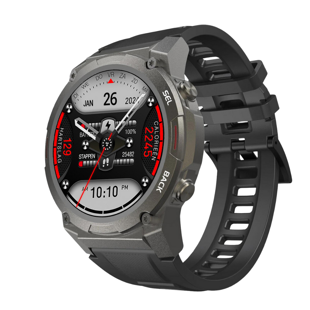 Rugged Aluminum Case Waterproof Amoled Fitness Tracker Smartwatch
