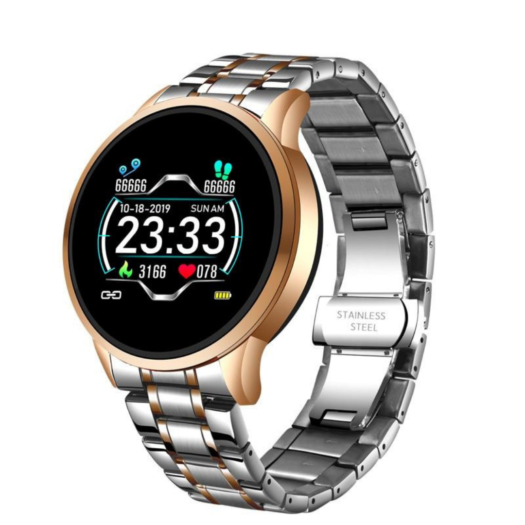 Classic Round Health Tracking Splash Resistant Bluetooth Smartwatch