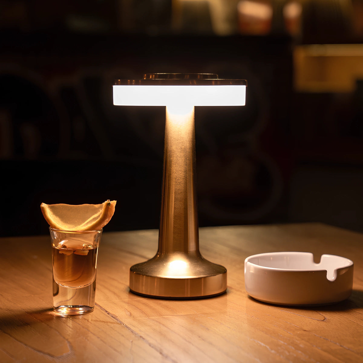 Sleek Portable Metal Dimmable Rechargeable Cordless Table Lamp