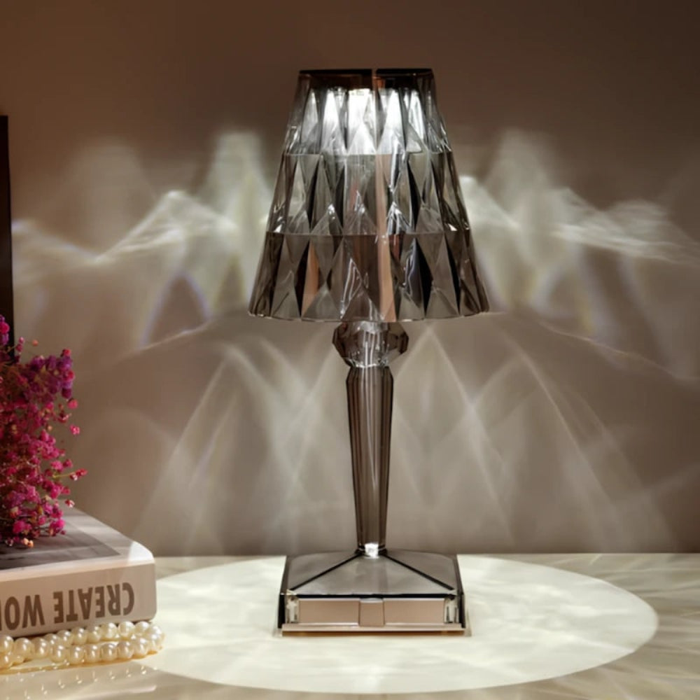 Sparkling Crystal Cordless Touch Dimmable Rechargeable Table Lamp