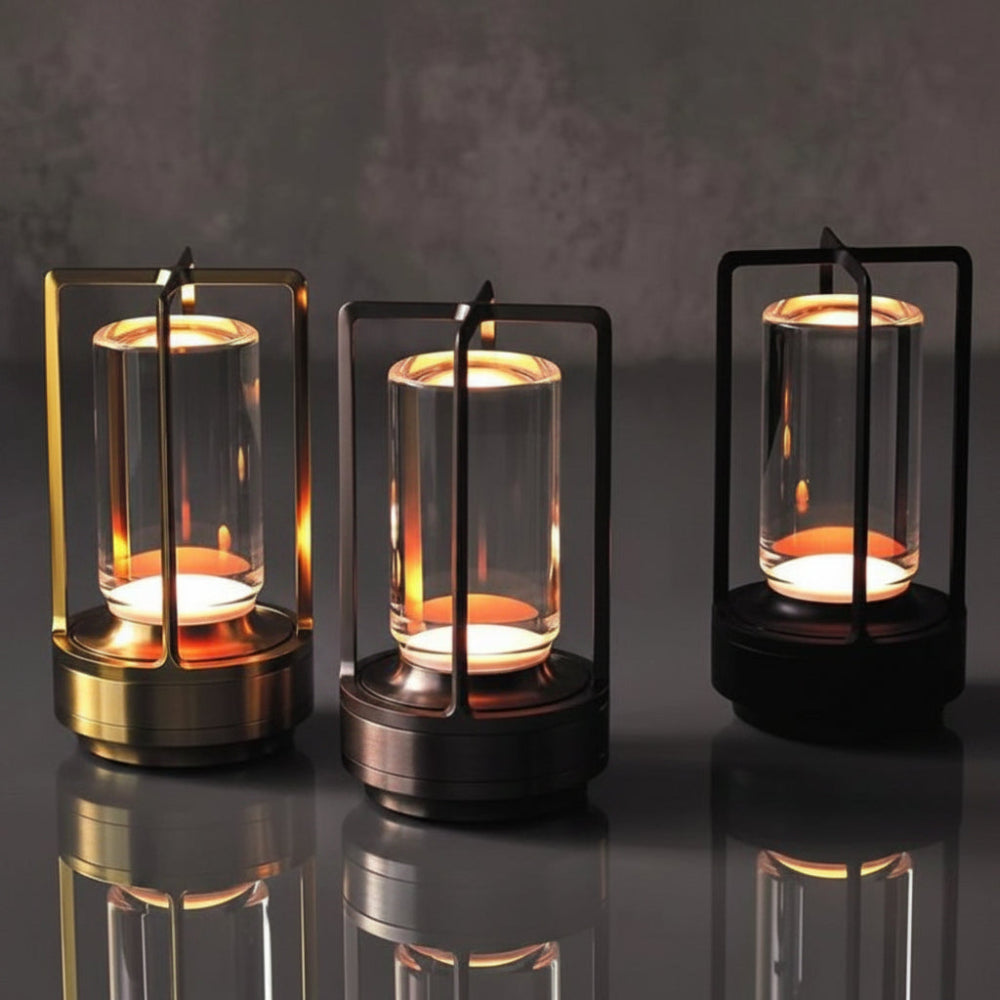 Minimalist Metal Cordless Rechargeable Indoor Outdoor Table Lamp