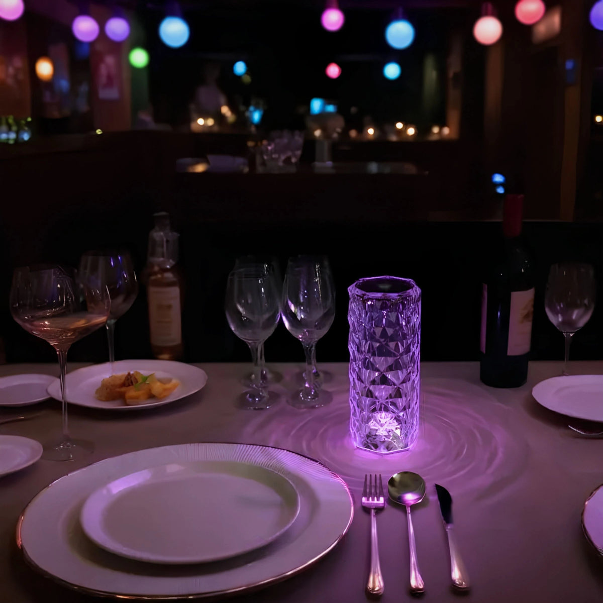 Crystal Sparkle Touch Control Dimmable Rechargeable Mood Table Lamp