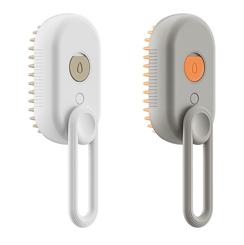 Ergonomic Rotating Handle Steam Spray Pet Grooming Brush Massager