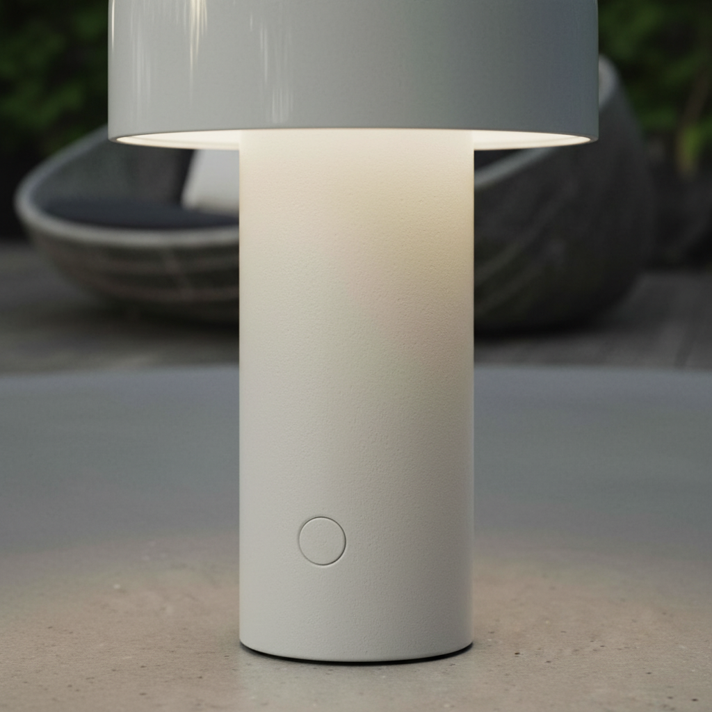 Sleek Mushroom Shaped Cordless Touch Control Table Lamp