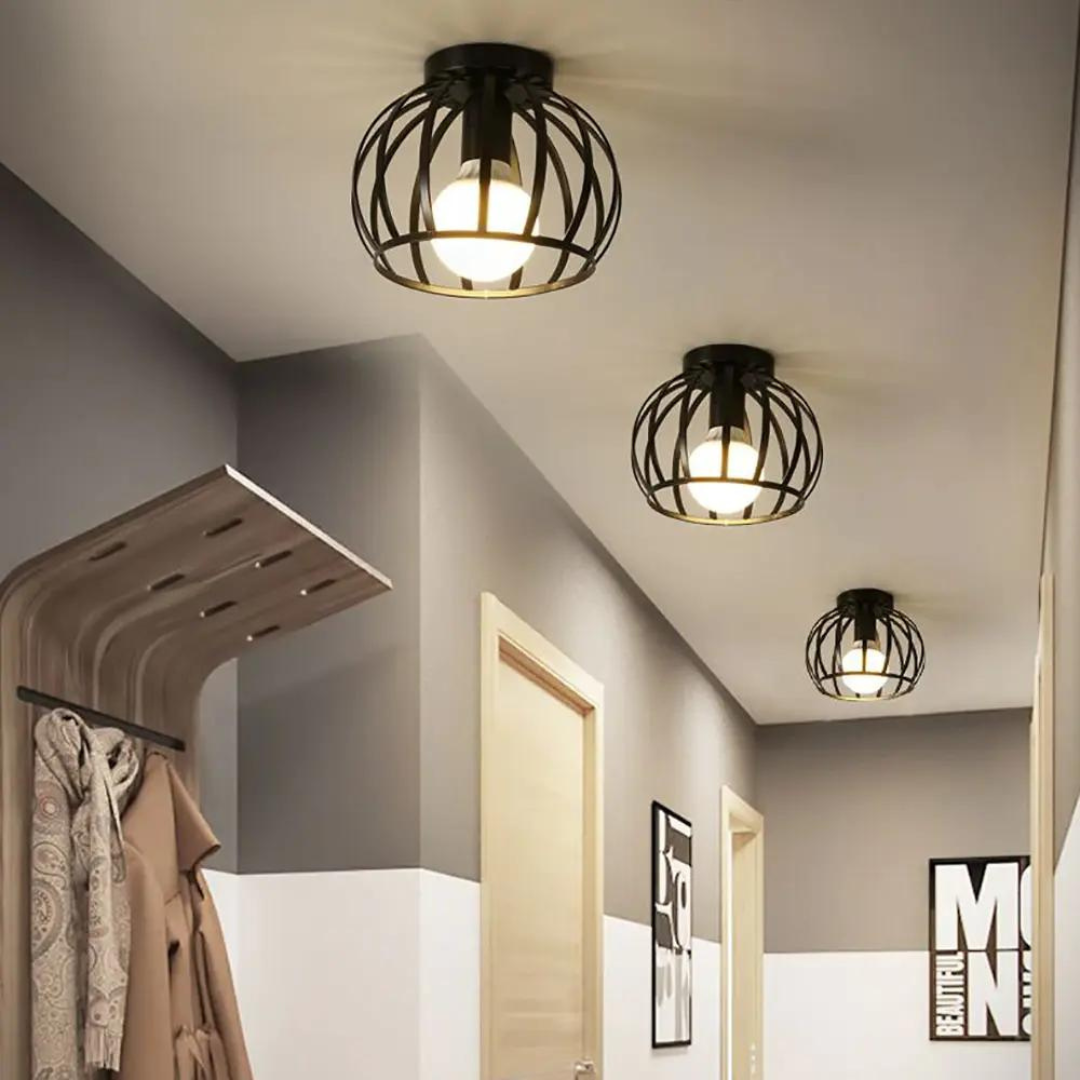 Industrial Open Frame Sturdy Metal Dimmable Ceiling Light