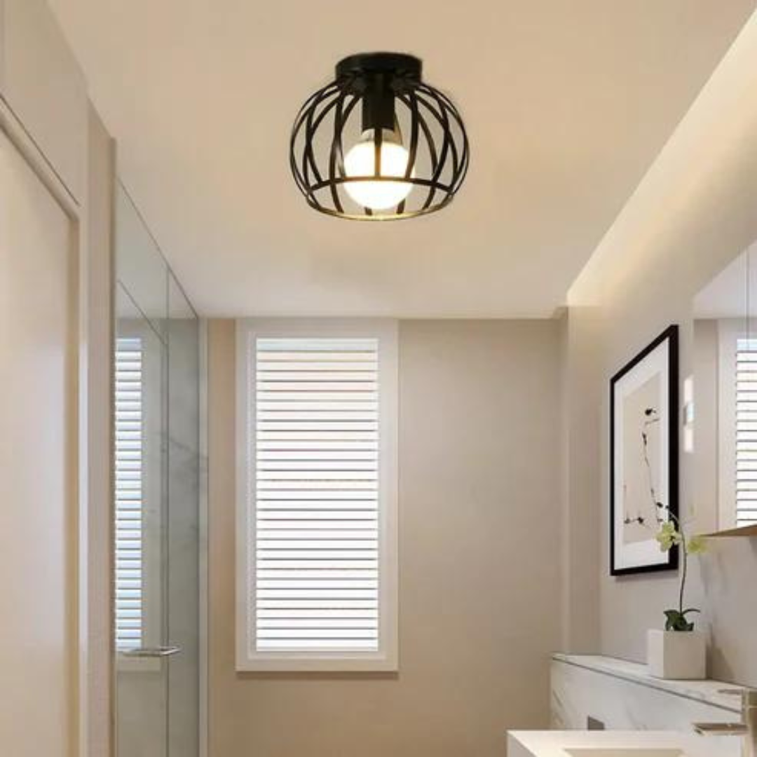 Industrial Open Frame Sturdy Metal Dimmable Ceiling Light