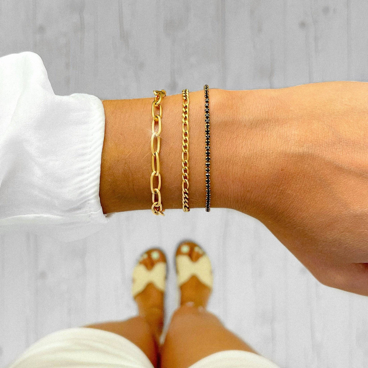 Refined Small Link Adjustable Silver Chain Bracelet