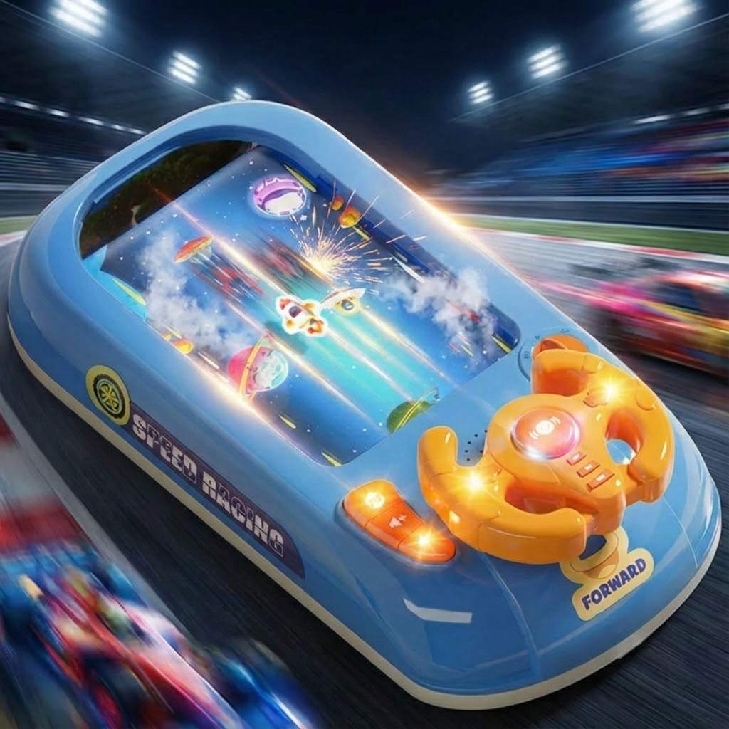Screen Free Interactive Steering Wheel Racing Game Console Toy
