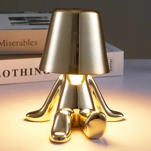Sculptural Aluminum Resin Dimmable Rechargeable Cordless Ambient Table Lamp