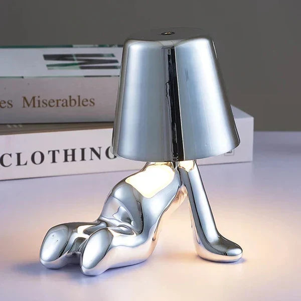 Sculptural Aluminum Resin Dimmable Rechargeable Cordless Ambient Table Lamp