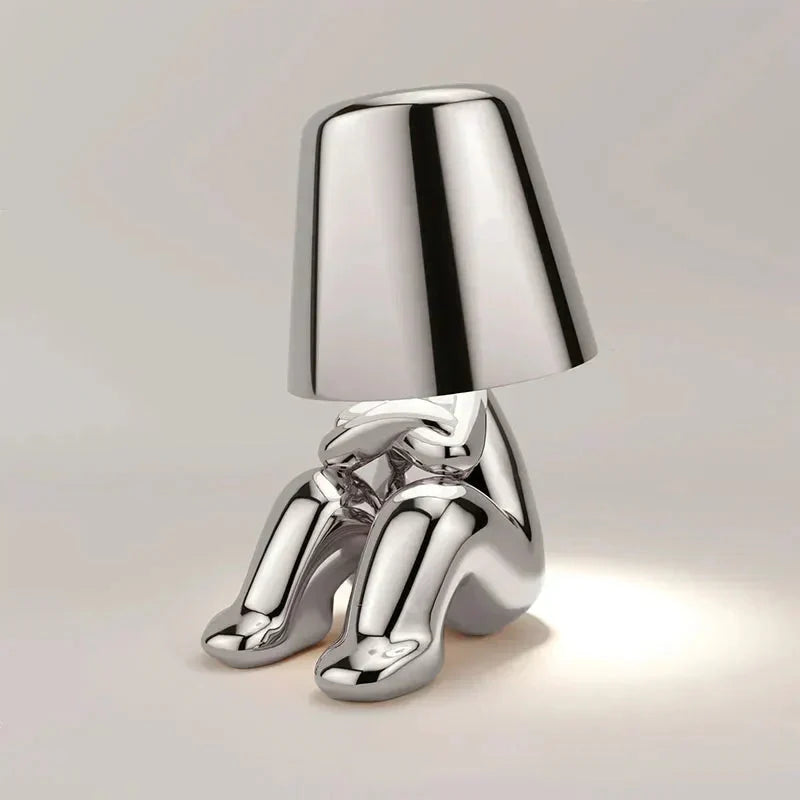 Sculptural Aluminum Resin Dimmable Rechargeable Cordless Ambient Table Lamp