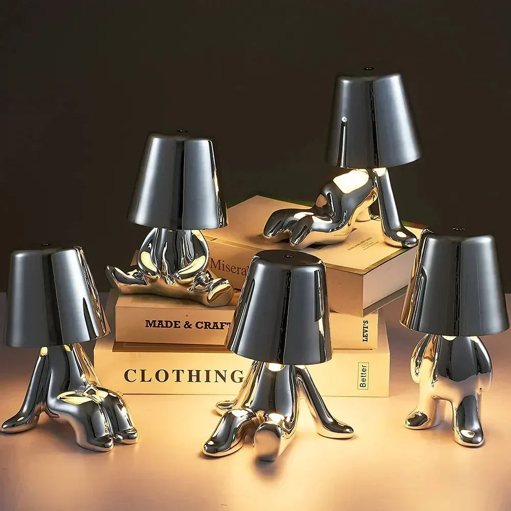 Sculptural Aluminum Resin Dimmable Rechargeable Cordless Ambient Table Lamp
