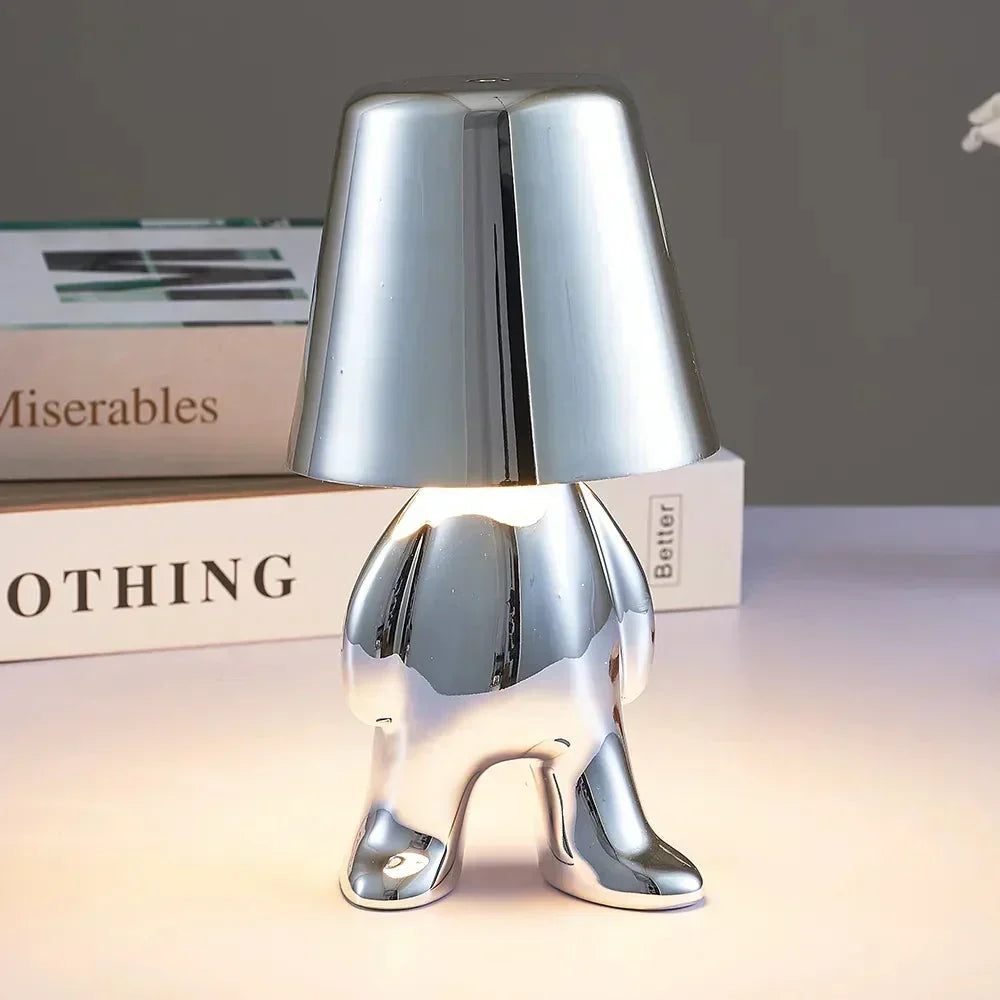 Sculptural Aluminum Resin Dimmable Rechargeable Cordless Ambient Table Lamp