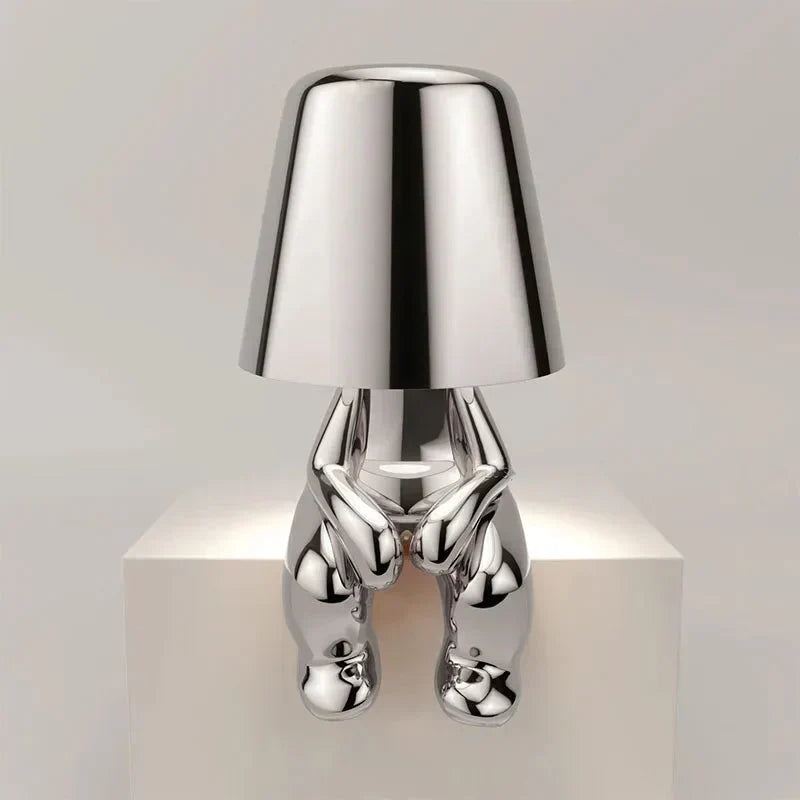 Sculptural Aluminum Resin Dimmable Rechargeable Cordless Ambient Table Lamp