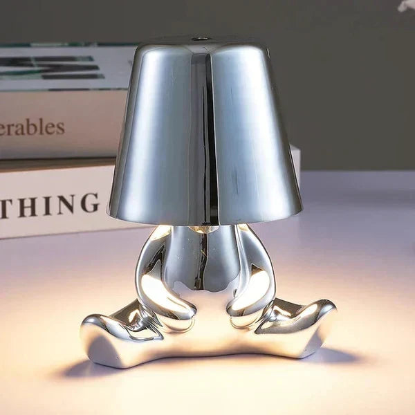 Sculptural Aluminum Resin Dimmable Rechargeable Cordless Ambient Table Lamp