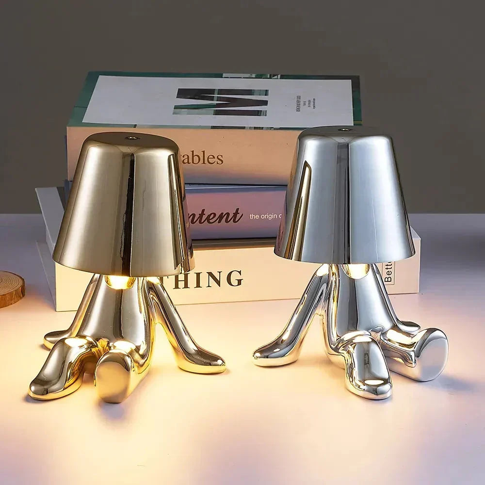 Sculptural Aluminum Resin Dimmable Rechargeable Cordless Ambient Table Lamp