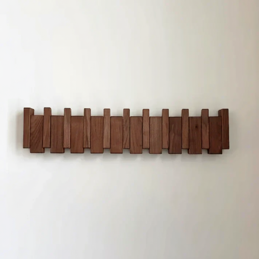 Piano Inspired Modern Wooden Wall Mounted Coat Rack