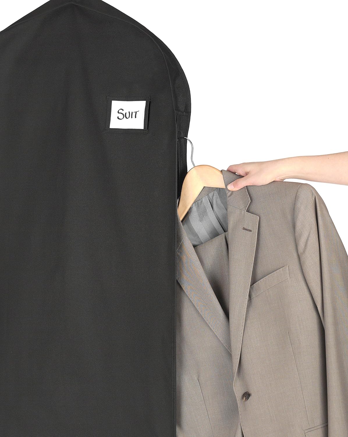 Water-Repellent Full-Length Zippered Travel Garment Bag With Accessory Pocket