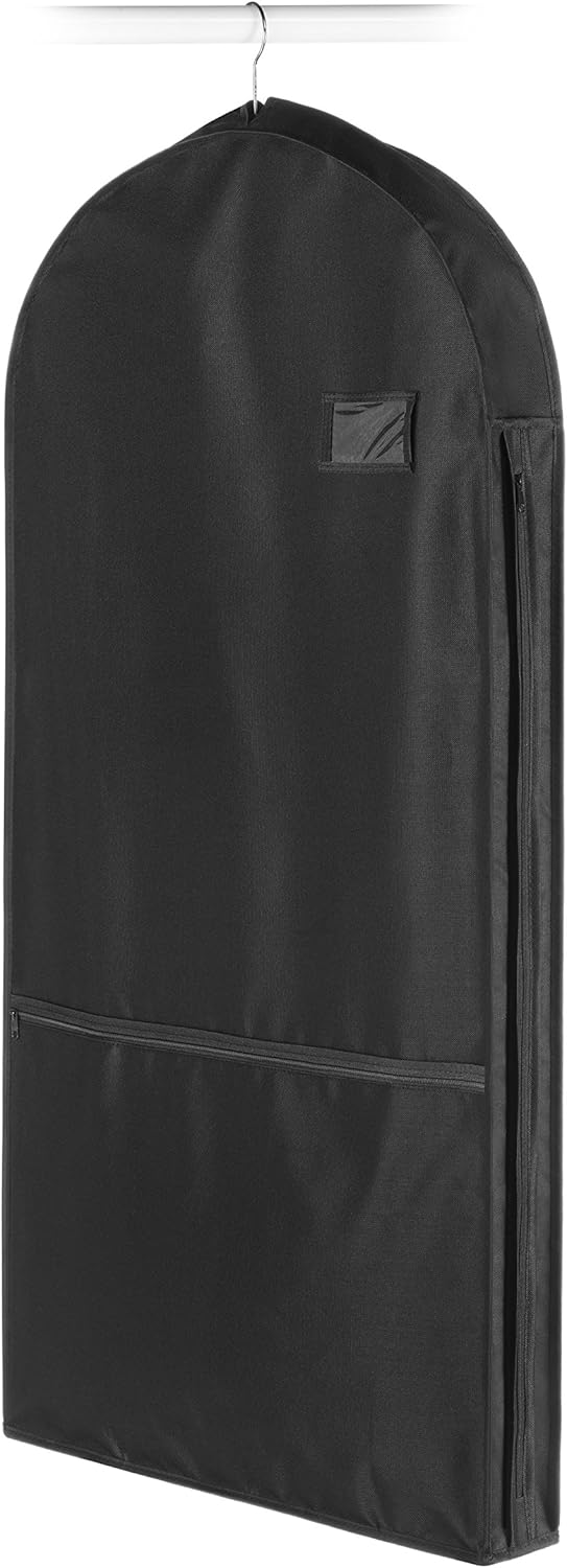 Water-Repellent Full-Length Zippered Travel Garment Bag With Accessory Pocket