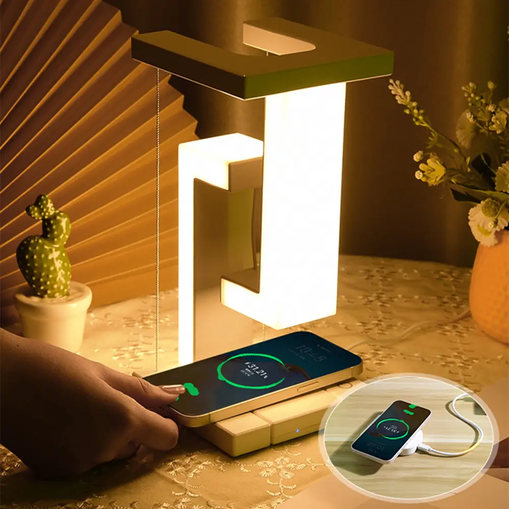 Floating Zone Lighting Wireless Charging Table Lamp