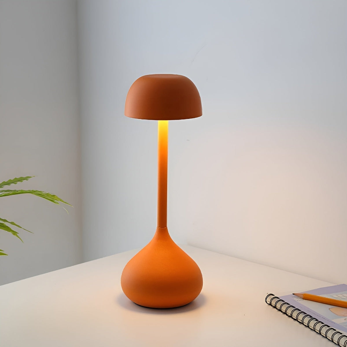 Sculptural Mushroom Dome Aluminium Rechargeable Dimmable Table Lamp