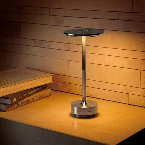 Sleek Cordless Metal Dimmable Rechargeable Portable Table Lamp