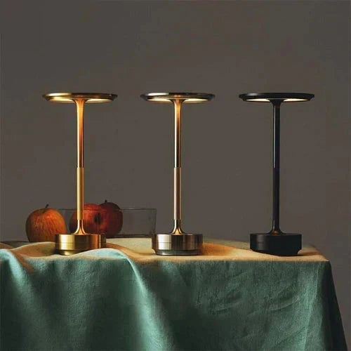 Sleek Cordless Metal Dimmable Rechargeable Portable Table Lamp