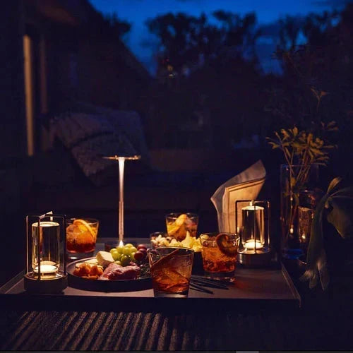 Sleek Cordless Metal Dimmable Rechargeable Portable Table Lamp