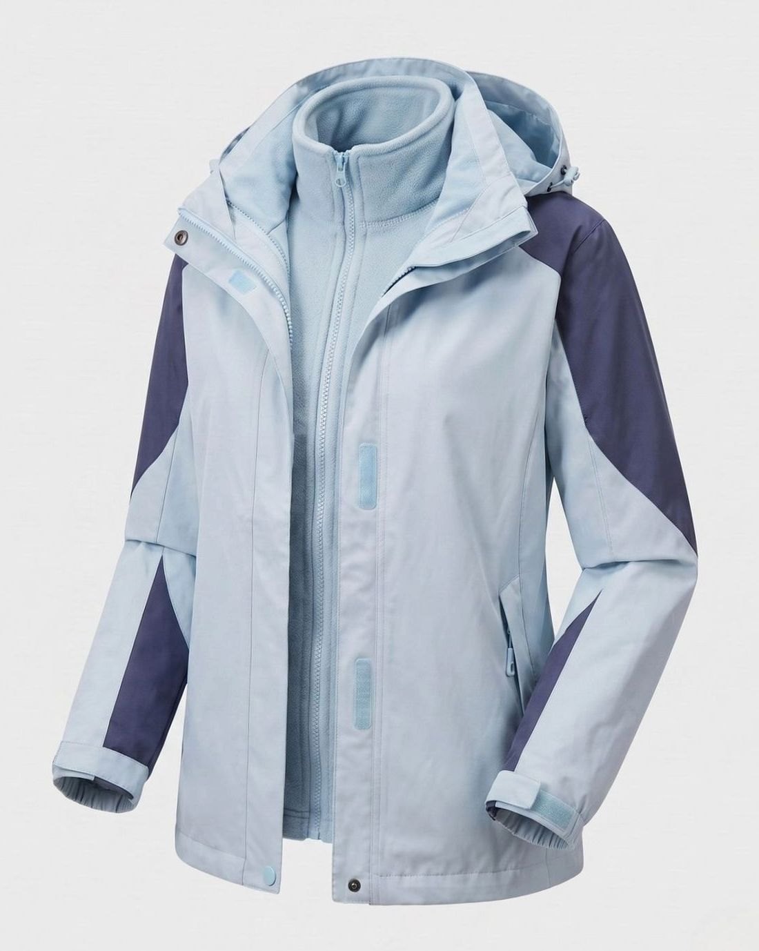 Women's 2-in-1 Hooded Softshell Fleece Outdoor Jacket, Pink