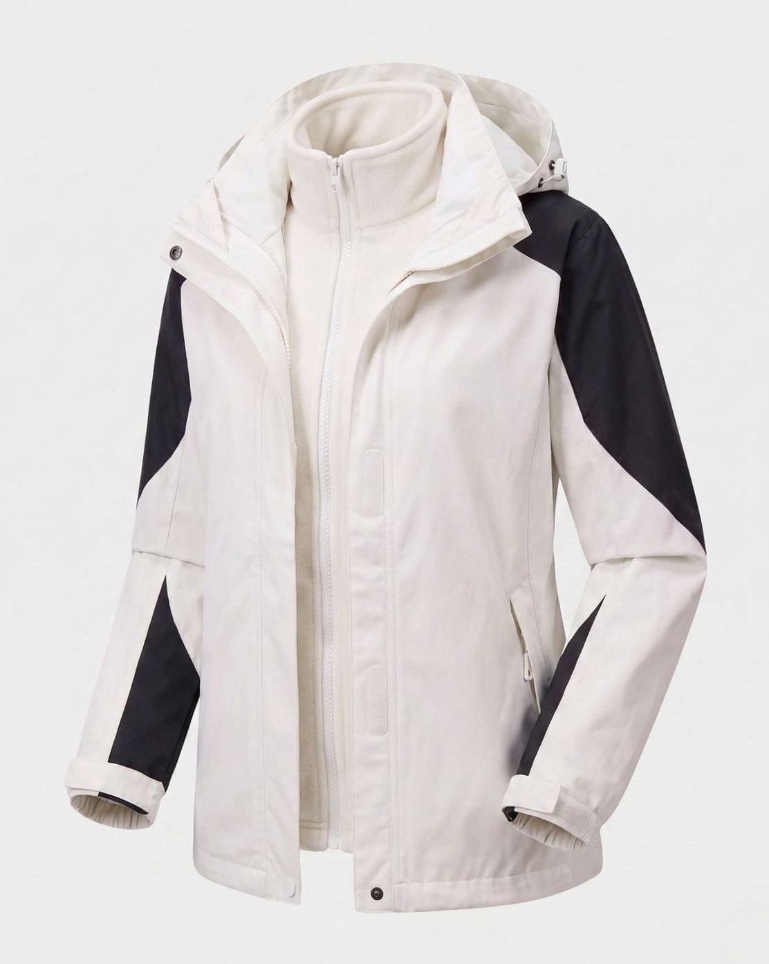 Women's 2-in-1 Hooded Softshell Fleece Outdoor Jacket, Pink