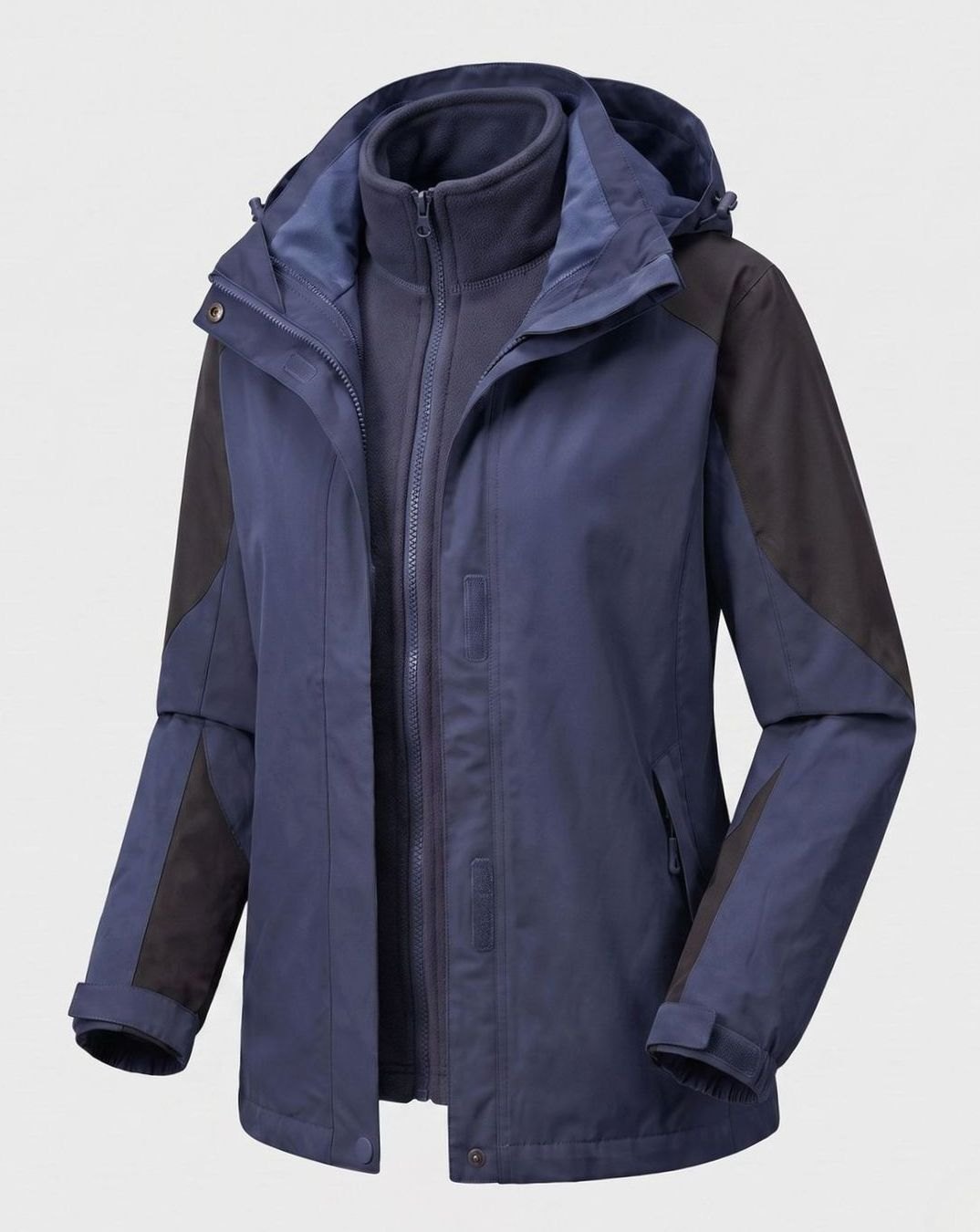 Women's 2-in-1 Hooded Softshell Fleece Outdoor Jacket, Pink