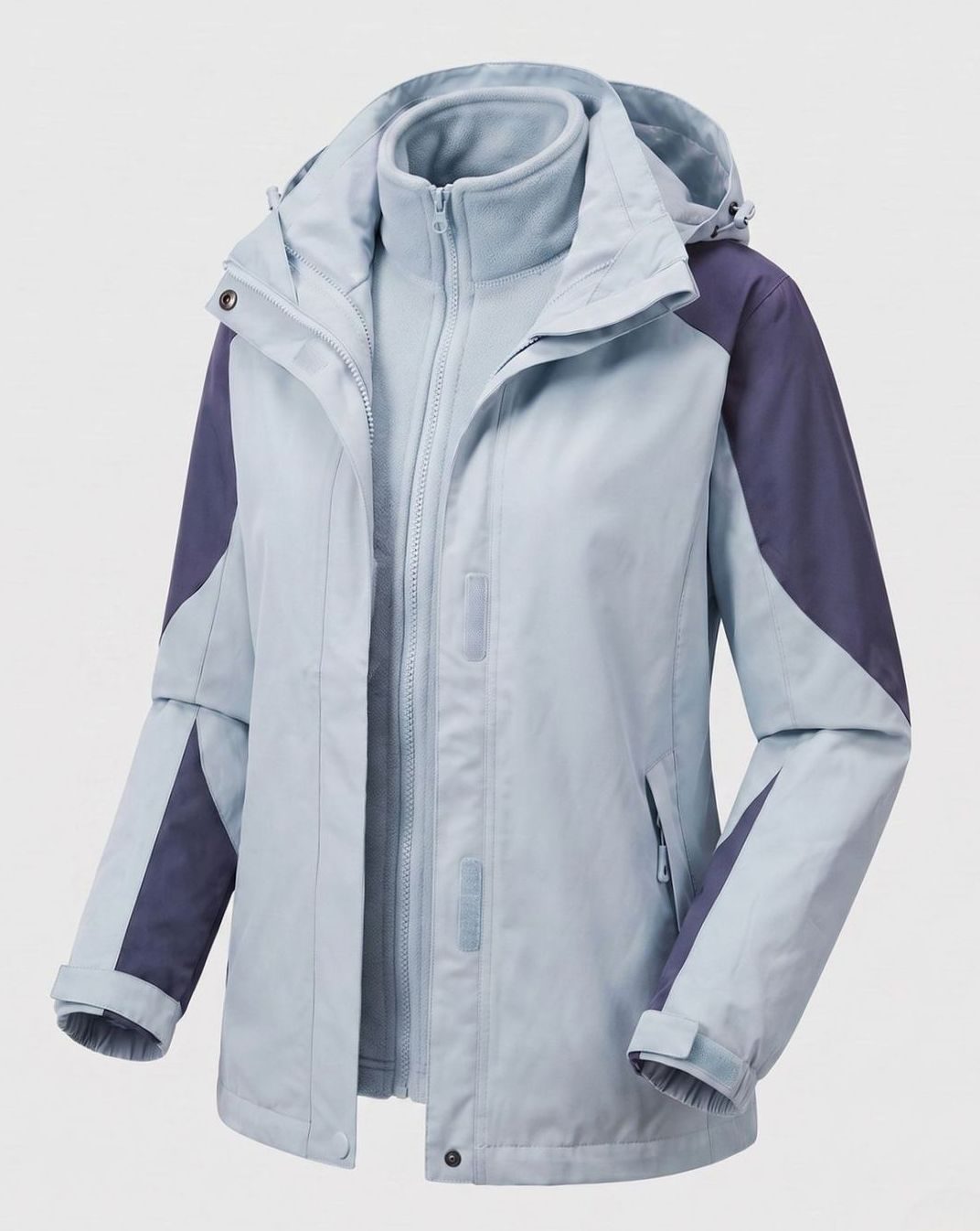 Women's 2-in-1 Hooded Softshell Fleece Outdoor Jacket, Pink