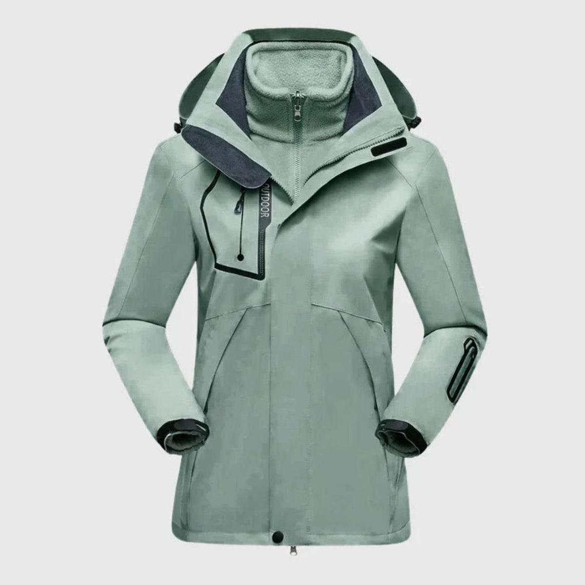 Women's 3-in-1 Waterproof Hooded Fleece-Lined Outdoor Parka