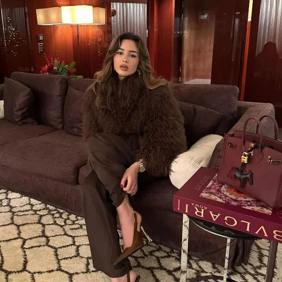 Women's Chic Shaggy Faux Fur Short Jacket
