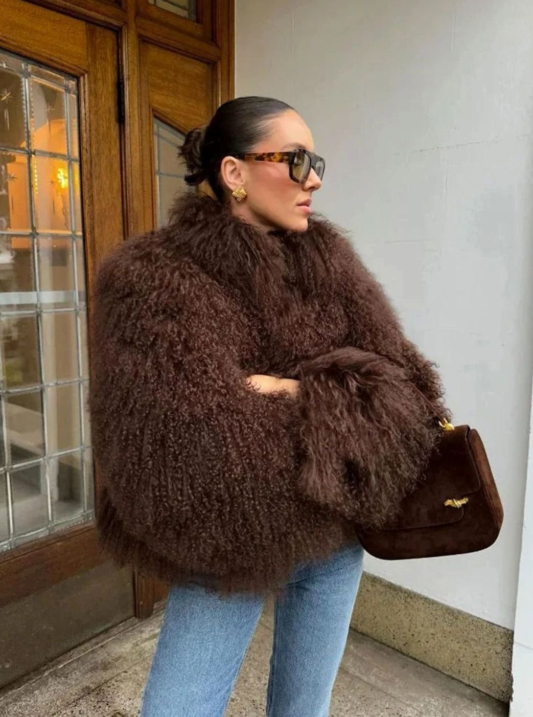 Women's Chic Shaggy Faux Fur Short Jacket