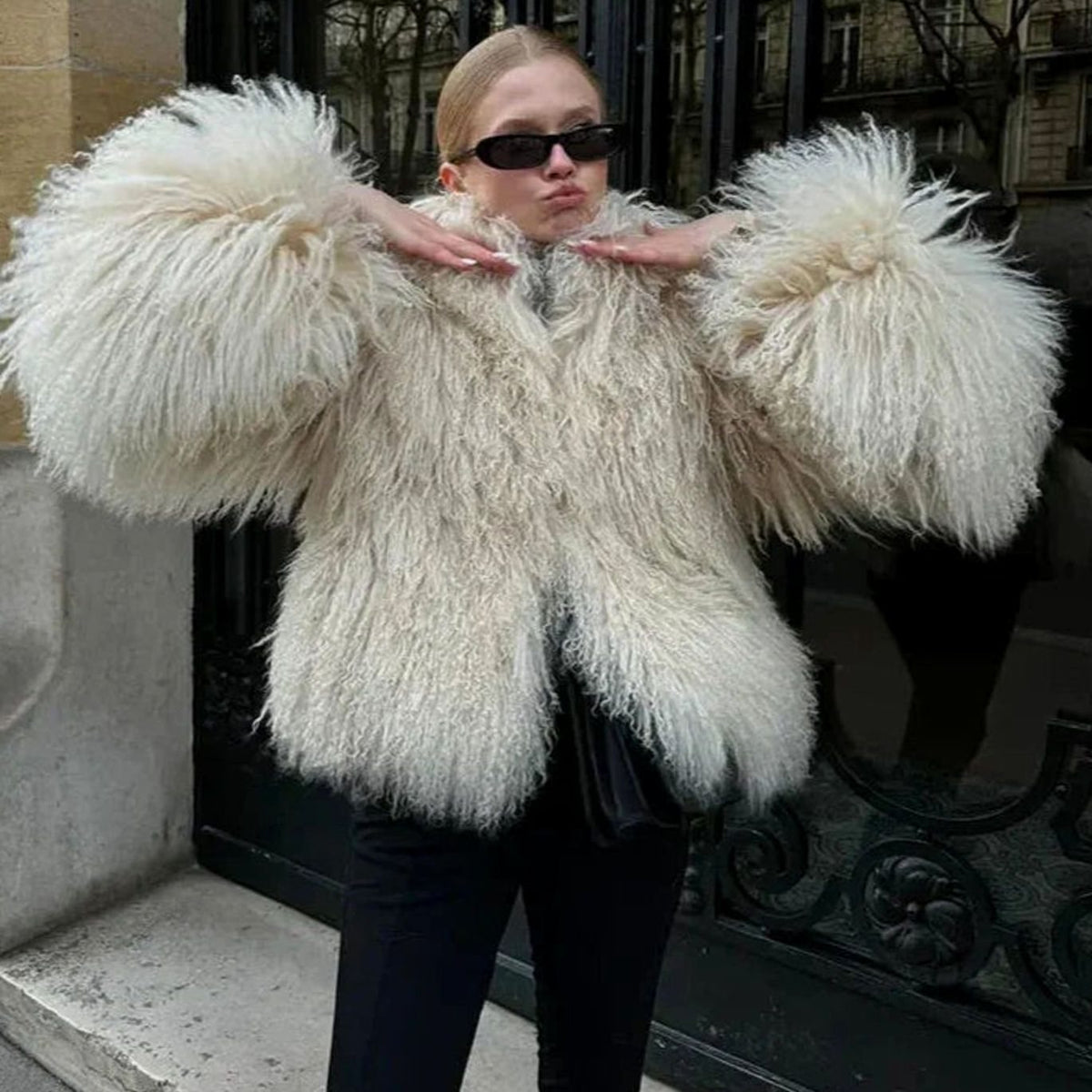 Women's Chic Shaggy Faux Fur Short Jacket
