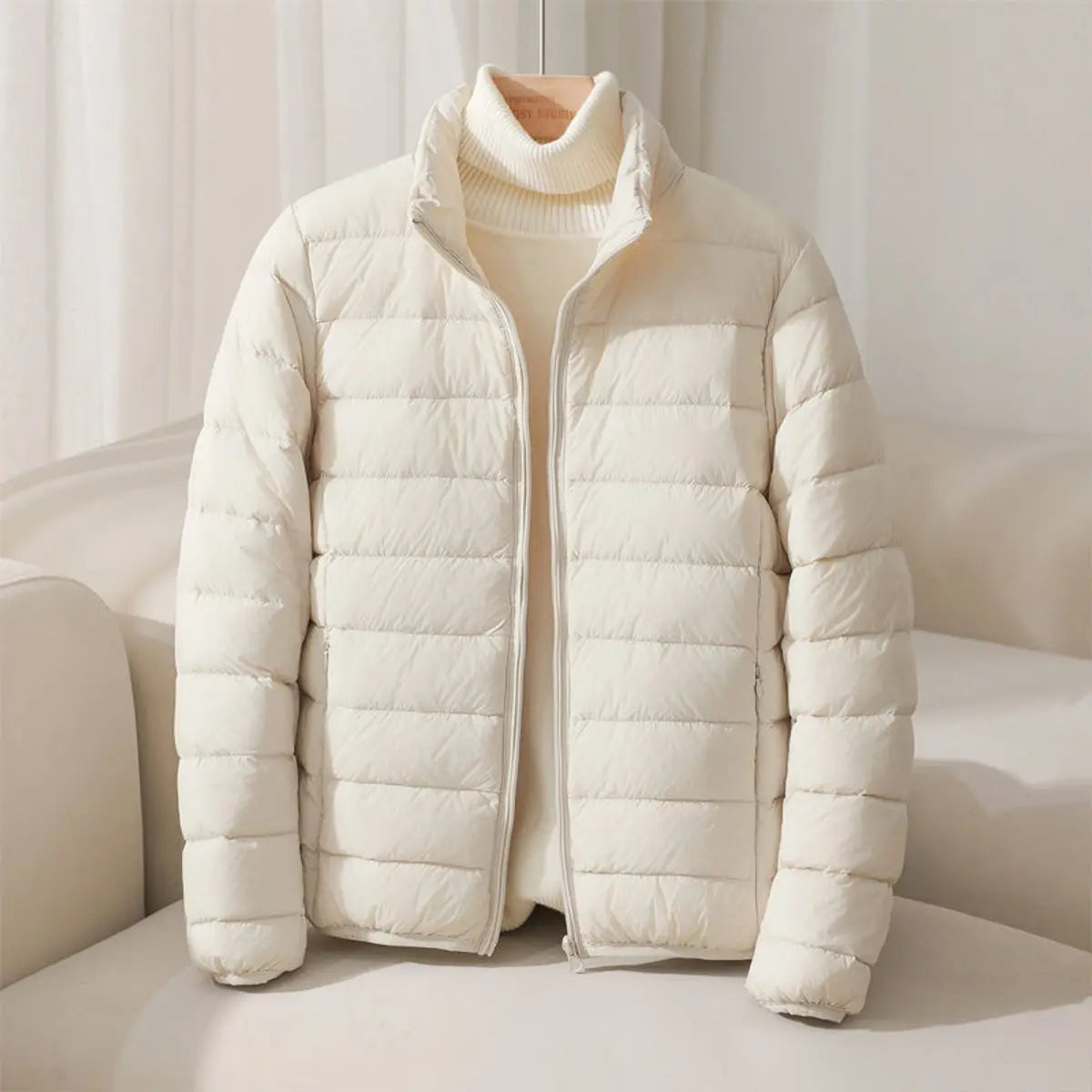 Women's Coat Lightweight Quilted Puffer Jacket Stand Collar