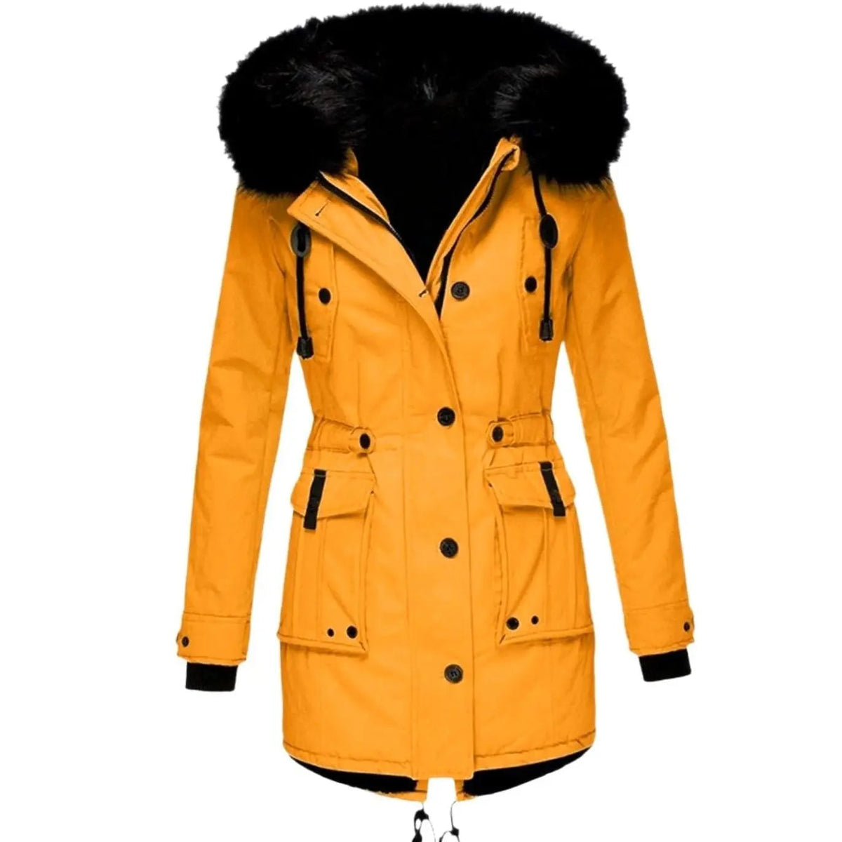Women's Faux Fur Hooded Fitted Winter Coat