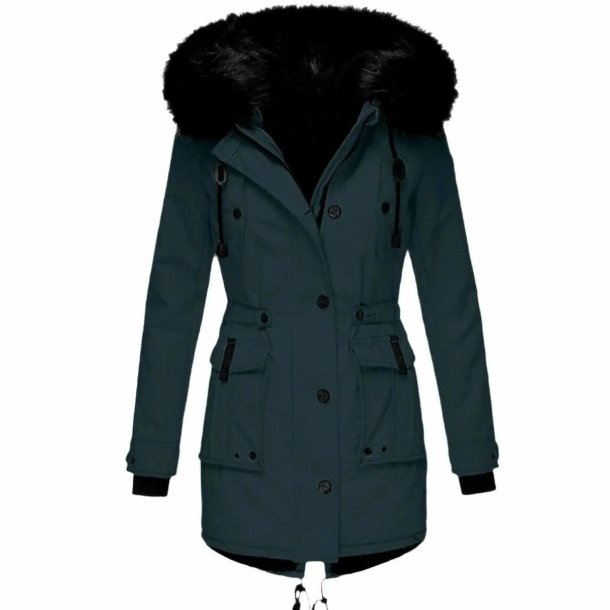 Women's Faux Fur Hooded Fitted Winter Coat