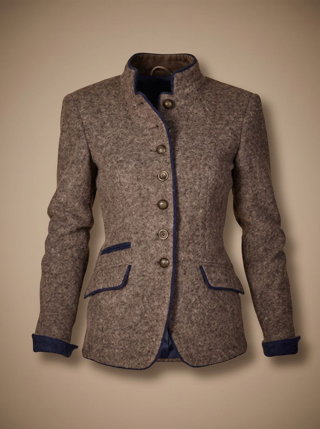 Isla | Women's Fitted Wool Button-Up Blazer Jacket with Pockets
