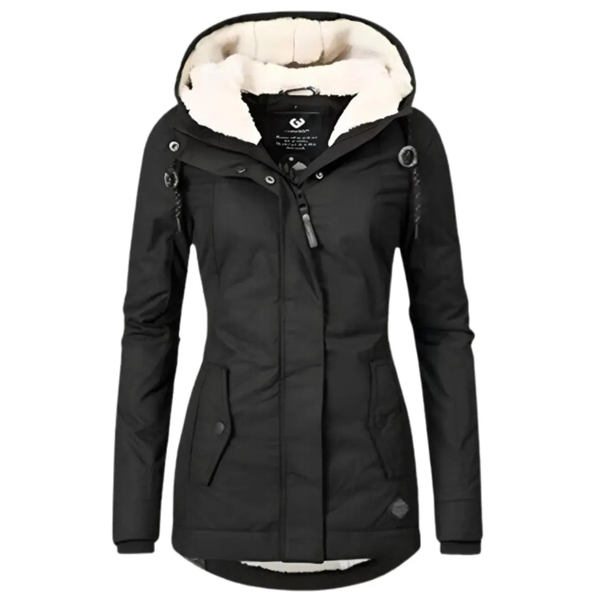 Women's Fleece-Lined Hooded Waterproof Winter Coat