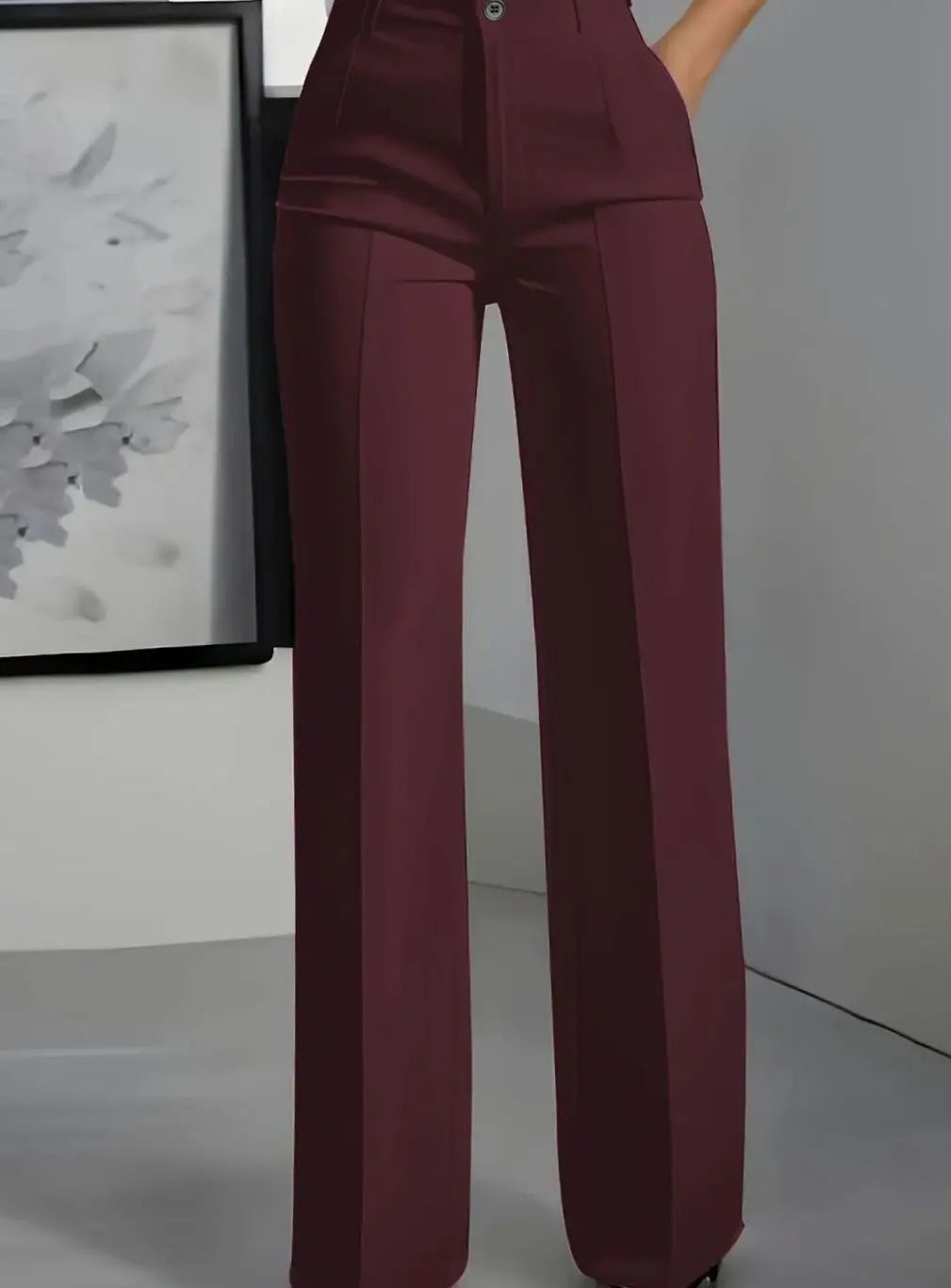 Women's High-Waist Wide-Leg Tailored Suit Trousers